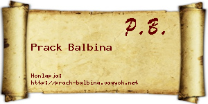 Prack Balbina névjegykártya